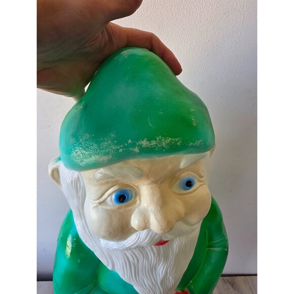 Vintage Union elf blow mold green Santa featherstone gnome mini Xmas products la - Picture 7 of 11